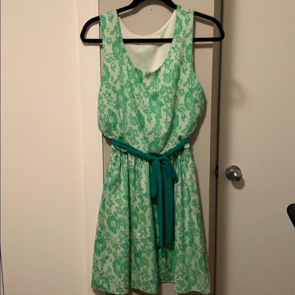 Green Peaches and Cream dress